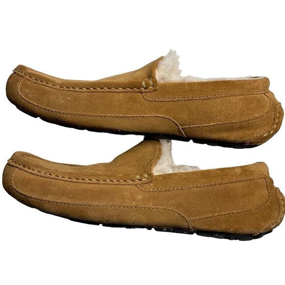 UGG Men's Ascot Chestnut Suede Leather Slippers Size 7 - Picture 8 of 15